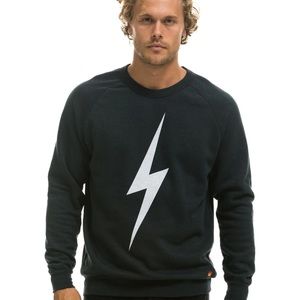 Aviator nation lightning bolt crewneck sweatshirt large